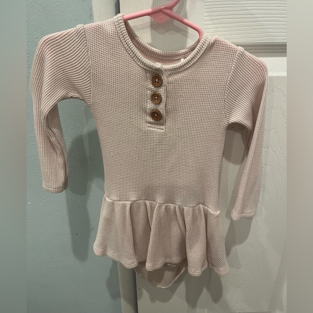 Posh peanut waffle twirl dress 12-18